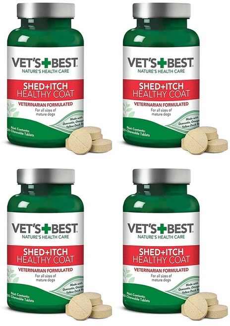 Vets Best 강아지 영양제 50정 4개 헬시코트 Vets Best Healthy Coat Shed & Itch Relief - 쿠팡