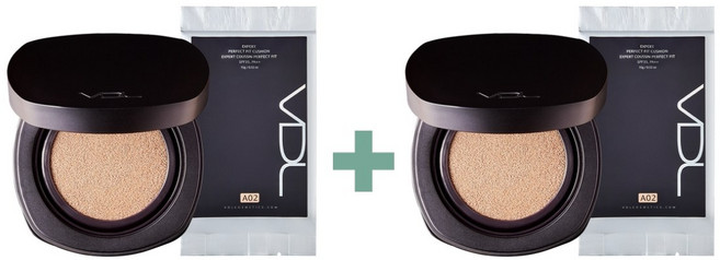 브이디엘 엑스퍼트 퍼펙트 핏 쿠션 본품 15g + 리필 15g 세트, (1+1) A02, 2개