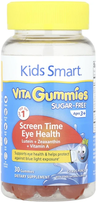 Kids Smart Kids Smart® Vita 구미젤리 스크린 타임 눈 건강 무설탕 만 3세 이상 시트러스 펀치 구미젤리 30개, Bioglan Kids Smart® Vita 구..., 1개, 30정 - 쿠팡