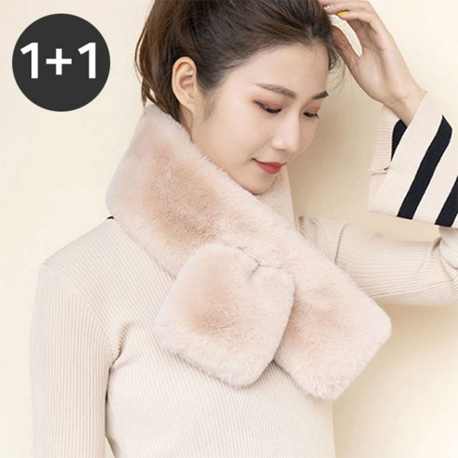 프라이스마켓 1+1 페이크 밍크 퍼 머플러 목도리