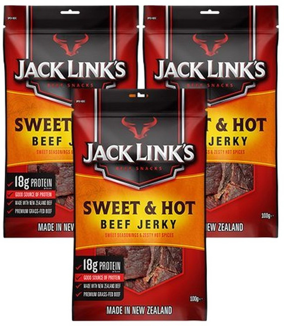 잭링크스 스윗앤핫 100gX3팩 육포 소고기육포, 100g, 3개