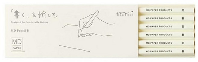 미도리 MD 연필 디자인필 일본 B연필 세트, 6개입