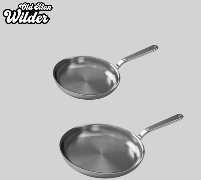 올드맨와일더 스텐팬 통5중 316 후라이팬24cm+28cm 2종세트 오븐 인덕션 프라이팬, 1개