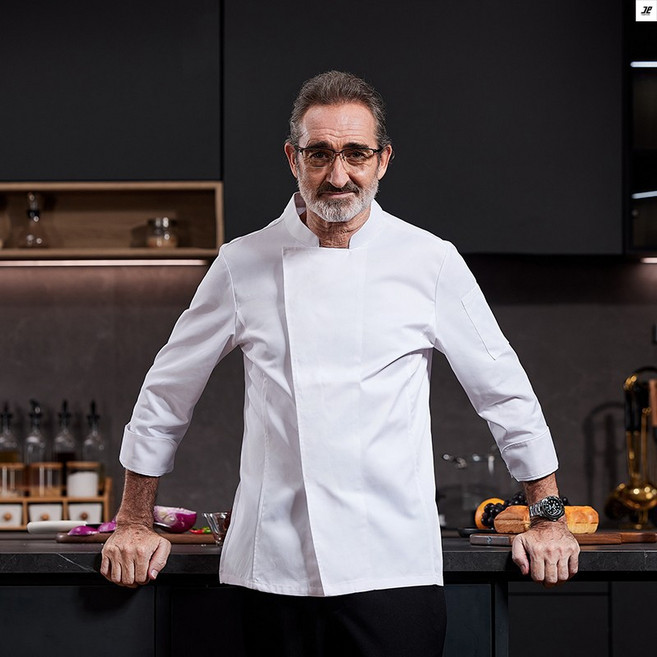 타임퓨어 남성 여성 조리복 상의 긴팔 세련된 셰프복 한식 중식 일식 제과제빵 쉐프복 조리사복 요리사복