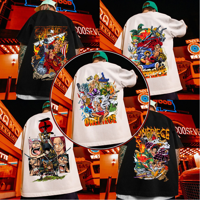 애니 원피스 레드나이트 루피 반팔티 105-110 조로 로우 사보 캐릭터 옷 에이스 샹크스 티셔츠