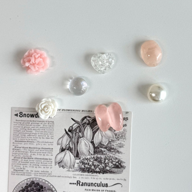 앤체인 도형 꽃 진주 강력 자석 7P 5가지 냉장고 네오디움 미니자석 원석, 2. 코랄