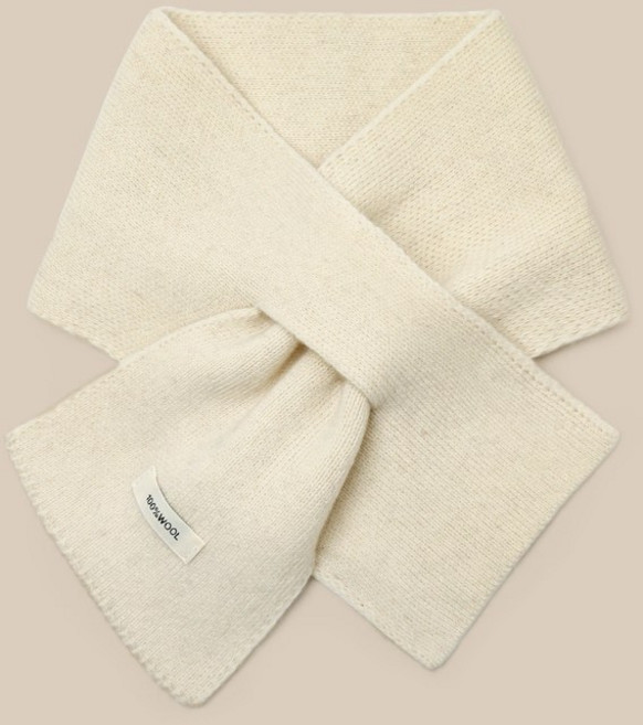 무니유유 여성 겨울 데일리 코디 소프트 울 니트 리본 미니 숏 쁘띠 매듭 스카프 머플러