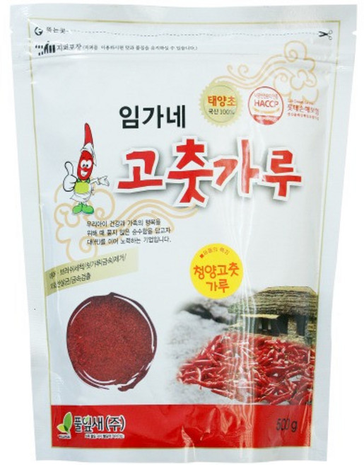 풀잎새 임가네 태양초 매운맛 고춧가루 500g 청양 김치 김치용 굵은입자 고추가루 이강산닷컴