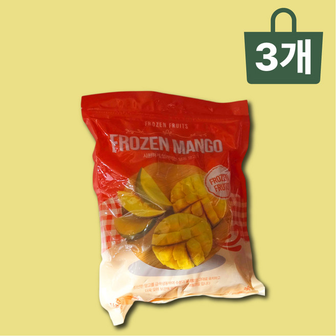 냉동 망고 다이스, 3개, 1kg