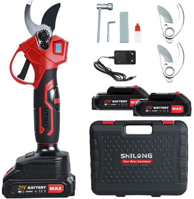 SHILONG 무선 전지가위 전동가위 40mm, 1개
