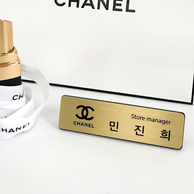 아더오더 명찰 특수인쇄 주문제작 엣지 금속 아크릴 이름표, 자석3구, 1개, 선택05.금속_골드_70x25mm