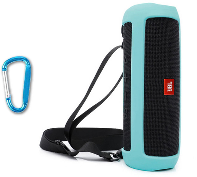 JBL FLIP5 전용 실리콘 하우징 범퍼 케이스 + 어깨 스트랩 + 카라비너, MINT