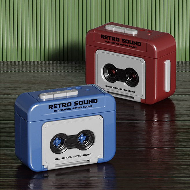 모든 레트로 녹음 미니 카세트 키링 음성 레코더 테이프 키홀더 가방 꾸미기 백꾸, 1개, 블루