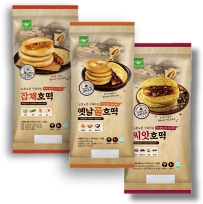 사옹원 씨앗 호떡+옛날 꿀호떡+잡채 호떡, 1.2kg, 1세트