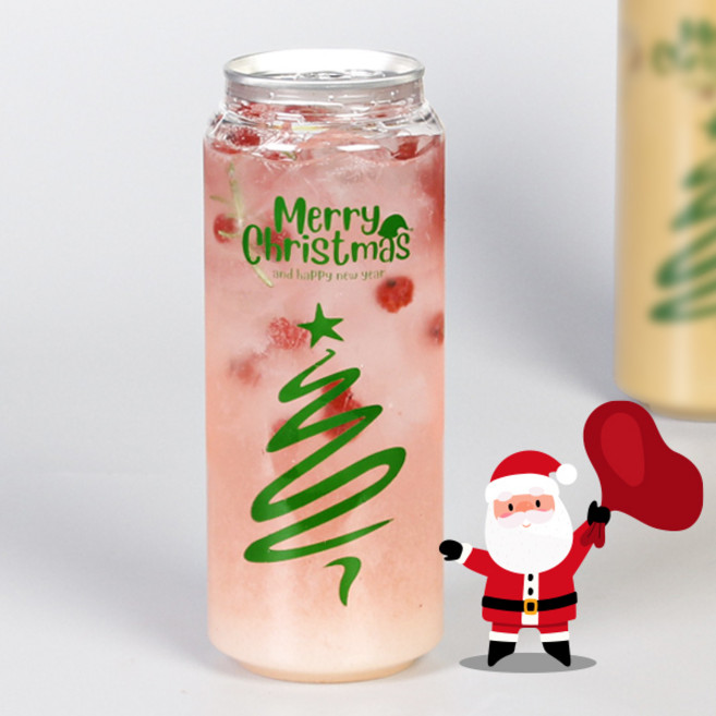 국산 페트캔 500ml 투명 플라스틱 음료배달용 캔시머 공캔 100개 크리스마스 뚜껑미포함