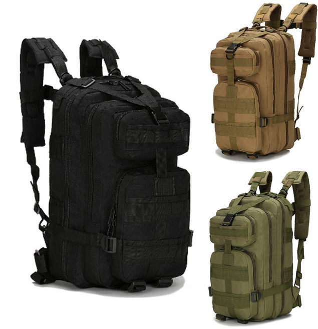 옥스포드 만능 전술 가방 25L 여행 군용 등산 캠핑 가방 백팩, 블랙