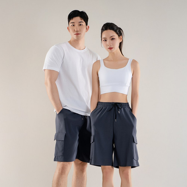 1+1 LUNAPOLI 남여공용 5부 와이드 트레이닝 반바지