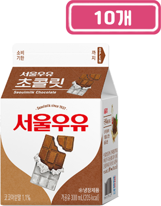 초코우유 서울, 300ml, 10개