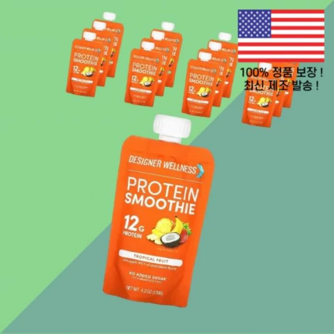 디자이너 웰니스 단백질 프로틴 스무디 트로피컬 과일 후루츠 12팩 각 4.2온스 120g Designer Wellness, 디자이너 웰니스 단백질 프로틴 스무디 트로피컬 과일 후 - 쿠팡