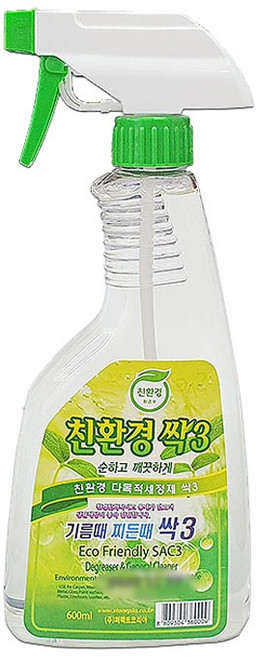 스톤피아 친환경 다목적세정제 싹3 600ml 기름때 찌든때 제거제, 1개