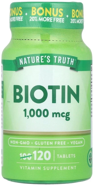 아이허브 Natures Truth (네이처스 트루스) Vitamins Biotin 1000 mcg 120 Tablets, NTH10374, 1개, 120정 - 쿠팡