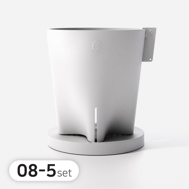 플랜트엘 받침세트 불로장생 에어프루닝 플라스틱 슬릿화분, 화이트, 5개