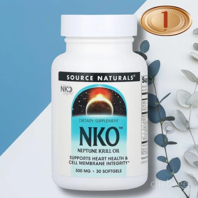 소스내추럴스 NKO 넵튠 크릴 오일 500mg 30정 1병 오메가3 아스타잔틴 DHA, 1개 - 쿠팡