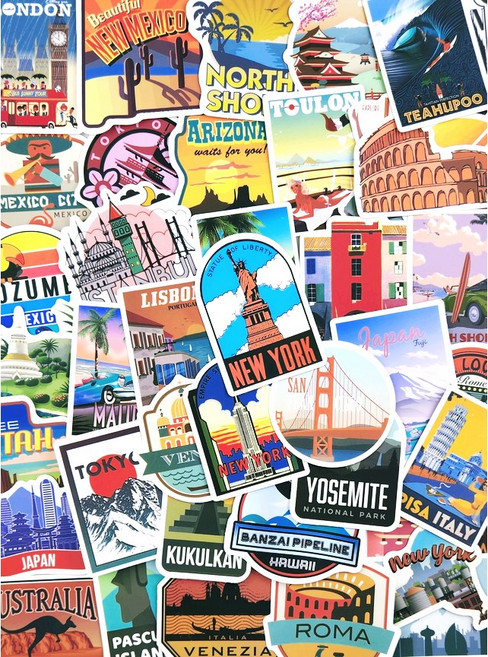 코요아칸 여행스티커 세트 빈티지 다꾸 다이어리 노트북 캐리어꾸미기, 06.티켓 B형/40장