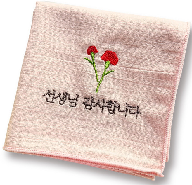 스튜디오섬세 어버이날 스승의날 카네이션 자수 손수건