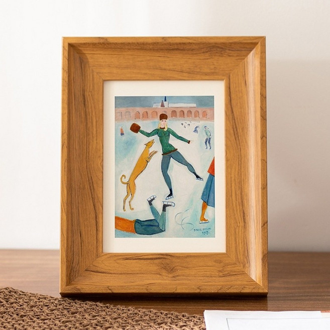 봄미르 모던 인테리어 거실 탁상용 액자, 1개, 내추럴 우드