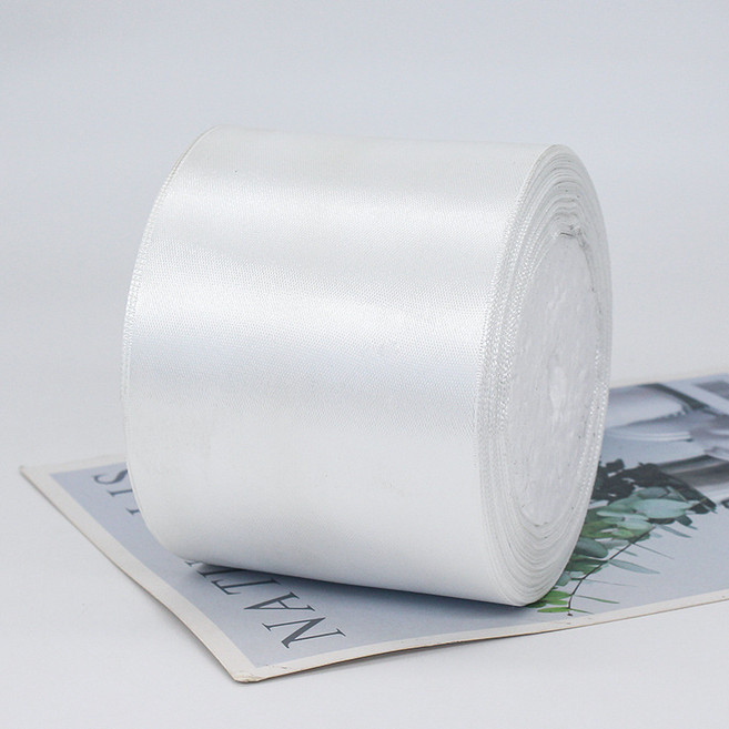 기본 새틴 공단 리본끈 75mm 22m, 42# 오리진화이트