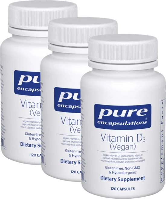 퓨어인캡슐레이션 식물성 비건 비타민 D3, 3개 - 쿠팡