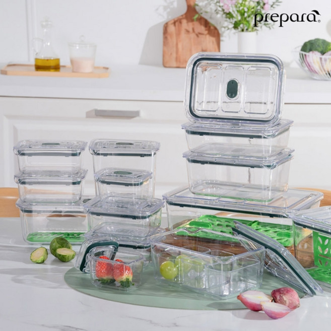 프리파라 [프리파라] 브루클린 스마트 래치락 밀폐용기 반찬통 세트 (11종), 1세트
