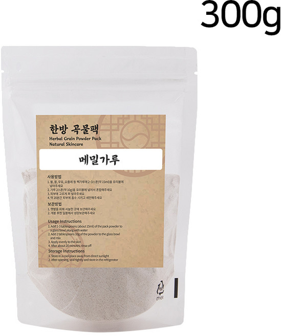 한방 천연 곡물팩 어성초 율피 율무 녹차 가루 분말 - 대용량, 메밀 300g