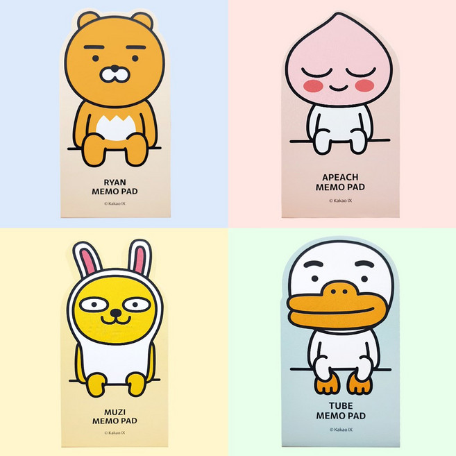 카카오 프렌즈 형태 점착메모지 튜브, 1개
