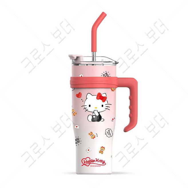 크로스 보더 산리오 텀블러 대용량, 헬로키티, 1200ml, 1개