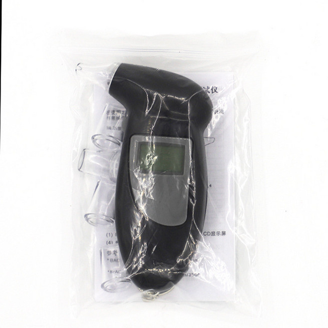便攜式數顯酒精測試儀 吹氣式酒駕測試儀, OPP袋包裝,7號電池2個裝, 1個