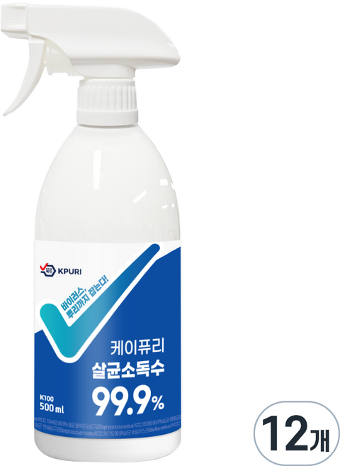 케이퓨리 베이직 뿌리는 살균소독제, 12개, 500ml