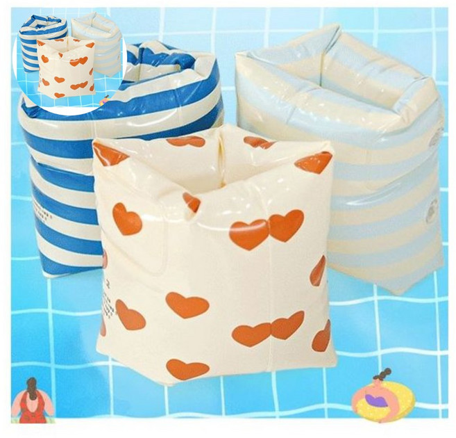 라이트블룸 KC인증 성인 암튜브 팔튜브 암링 튼튼한 물놀이 튜브 1세트, 하트