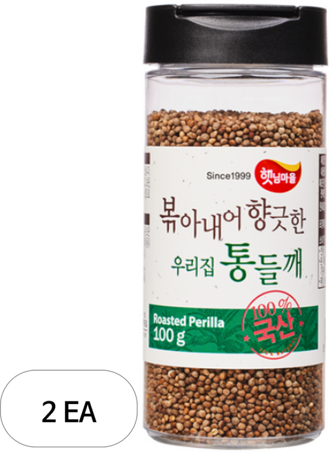 햇님마을 볶아내어 향긋한 우리집 국산 통들깨, 100g, 2개