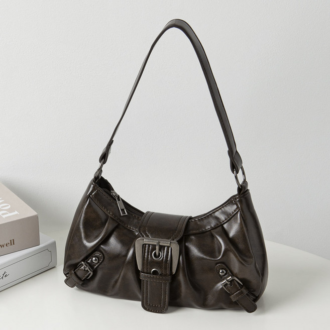 엔도르시 여성용 빈티지 레더 버클 호보 숄더백 EBA613