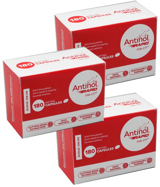안티놀(Antinol) 안티놀 래피드 (강아지 관절 영양제) 180 소프트젤 캡슐 X 3개, 180정