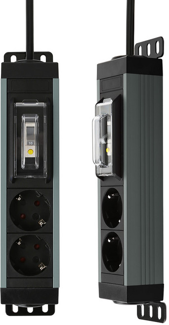 유커먼 고용량 알루미늄 누전차단기 멀티탭 2구, 누전 스페이스그레이, 1개, 1.5m