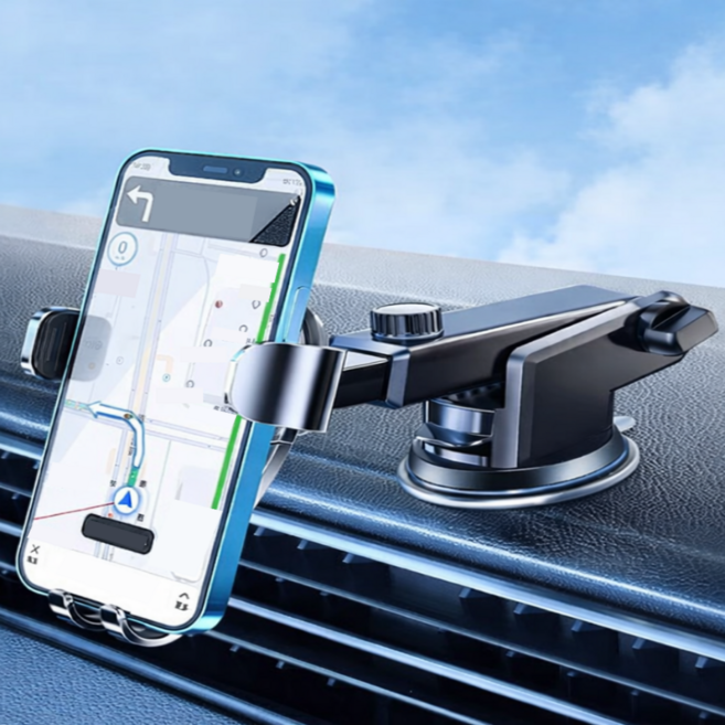 모아빛 강력한 차량용 핸드폰 거치대 송풍구형+대쉬보드형, 블랙, 1개