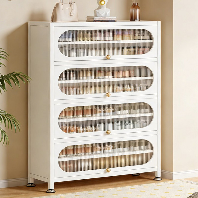 SeekFun 다용도 현관 신발장 고급 캐비넷 신발 수납장 정리대 대용량 다층 하부장, 9단, 화이트/White