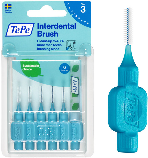 TEPE 테페 일자형치간칫솔6P 모강도 사이즈택일, 6개입, 4박스