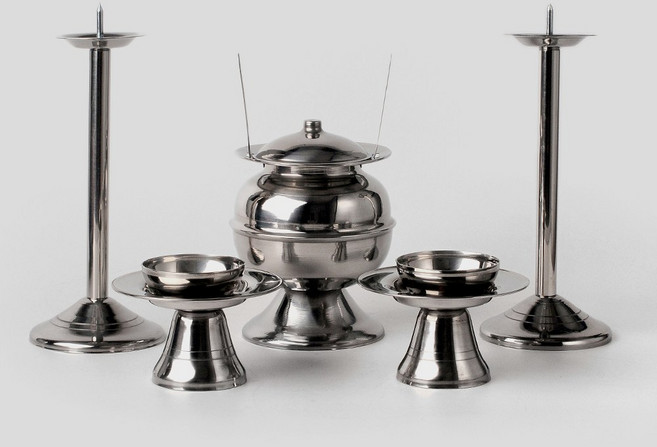 스텐 향로/술잔대/촛대 1세트, 스텐향로세트, (1set)