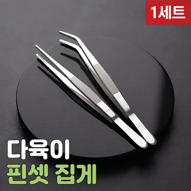 로니베이 다육이 핀셋 집게 원예용 식물 스테인리스 일자형+곡선형, 1세트