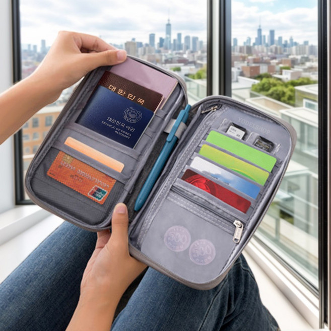 요들샵 가족 여권 케이스 파우치