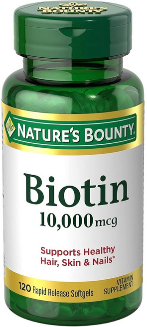 네이처스바운티 고함량 비오틴 10000mcg 모발 피부 손톱 보충제 120정, 1개